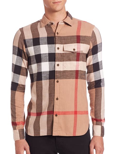 burberry printed check t-shirt|burberry check shirt men's.